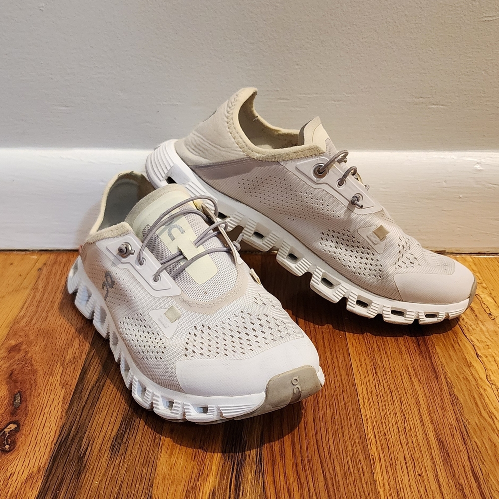 On Running Cream and Marshmallow Sneakers